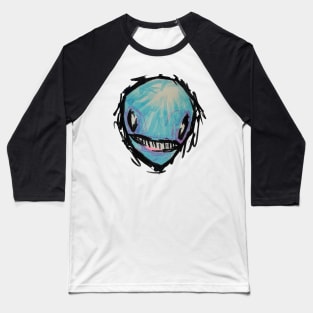 Sketchy Blue Alien Baseball T-Shirt